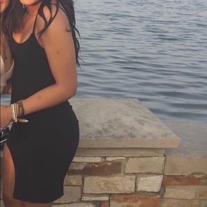 Strappy/Backless Mid Length Dress with Slit